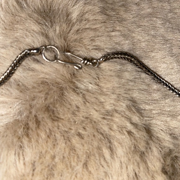 VTG Sajai Silver Tone Metal Foxtail Chain & Pendant 17” Chain 2” Pendant - Picture 8 of 8